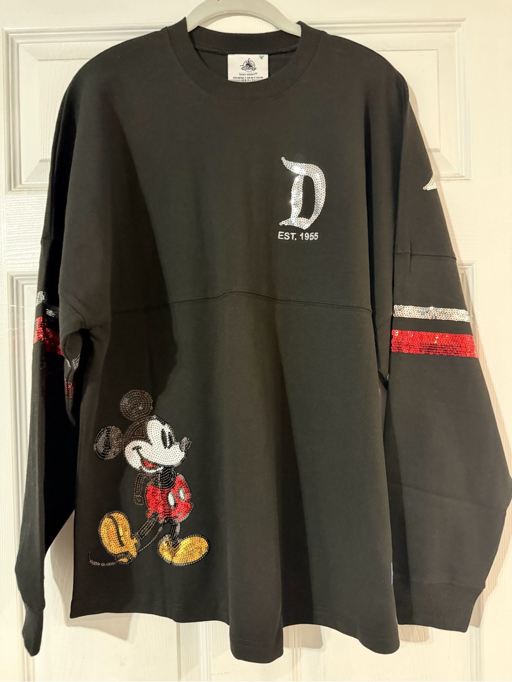 Disney Black Mickey Mouse Sequin Jersey size M